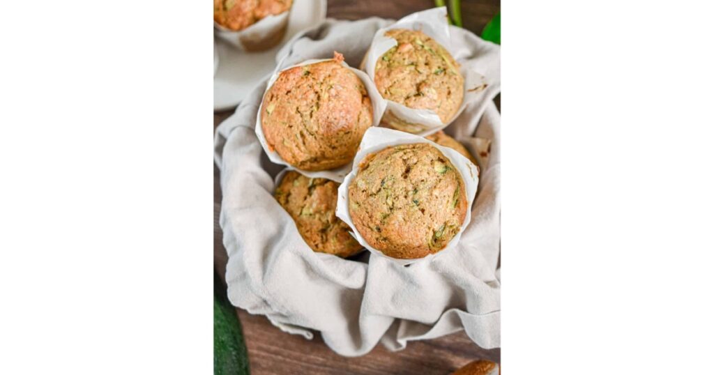 Zuchinni muffins in a basket.