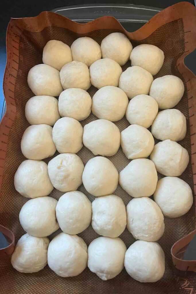 sourdough rolls proofing.
