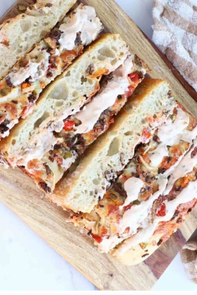 sliced burger sourdough focaccia.