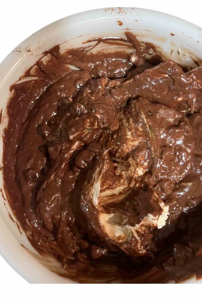 double chocolate zucchini batter.