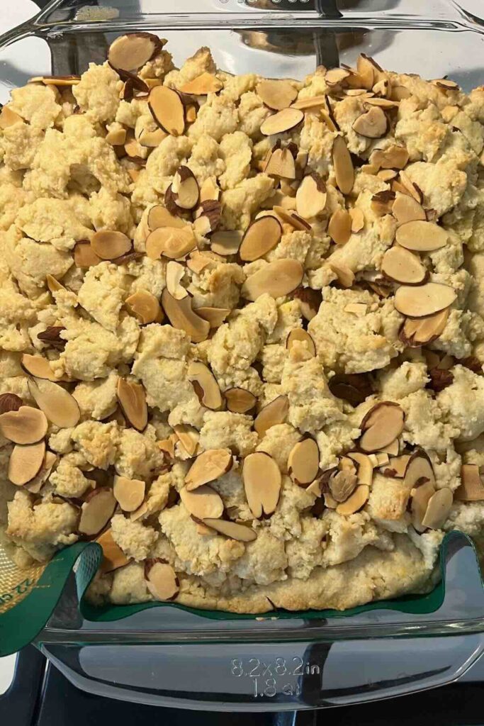 layered sourdough almond cookie bars.