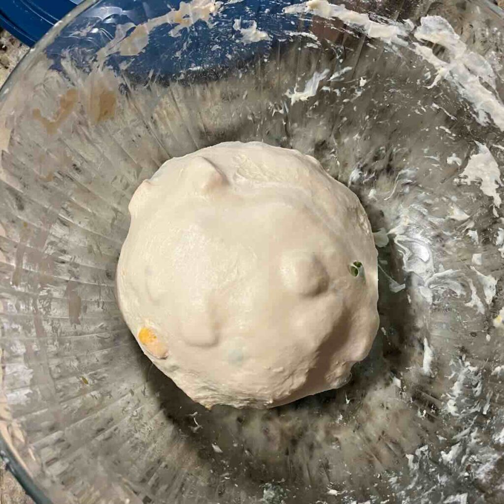 sourdough bread with savory inclusions.