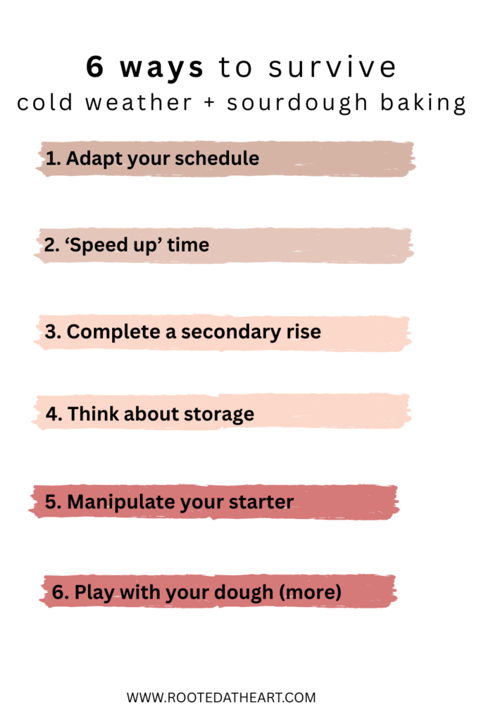 list of six tips for sourdough and cold weather 