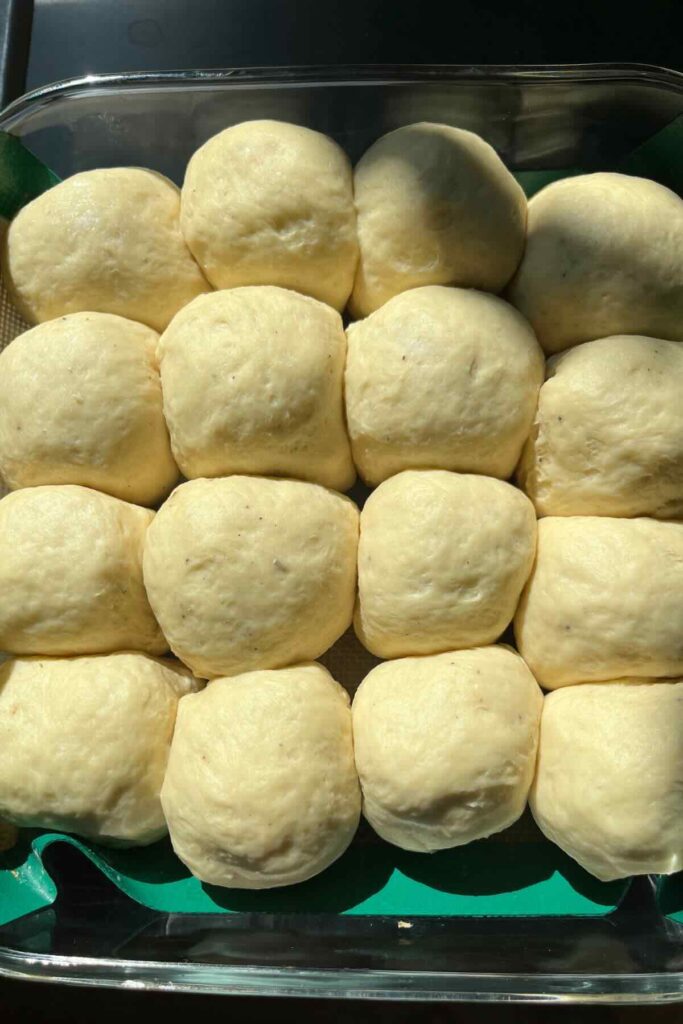 sourdough rolls proofing.