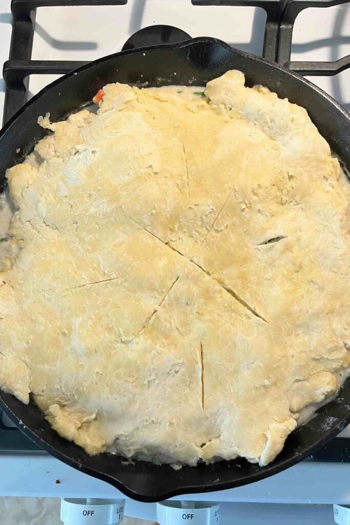 sourdough pie crust on chicken pot pie.