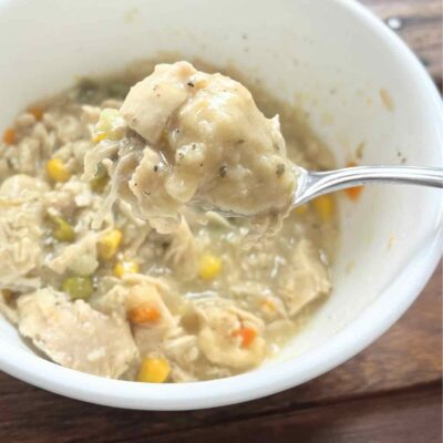 chicken and fresh milled flour dumplings.