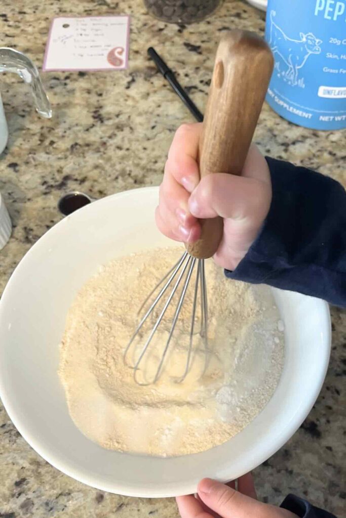 dry mix stirred by whisk.