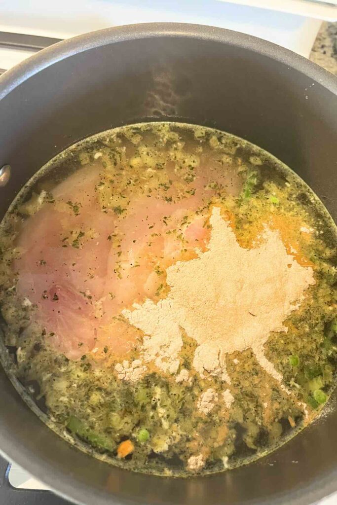 homemade chicken broth.