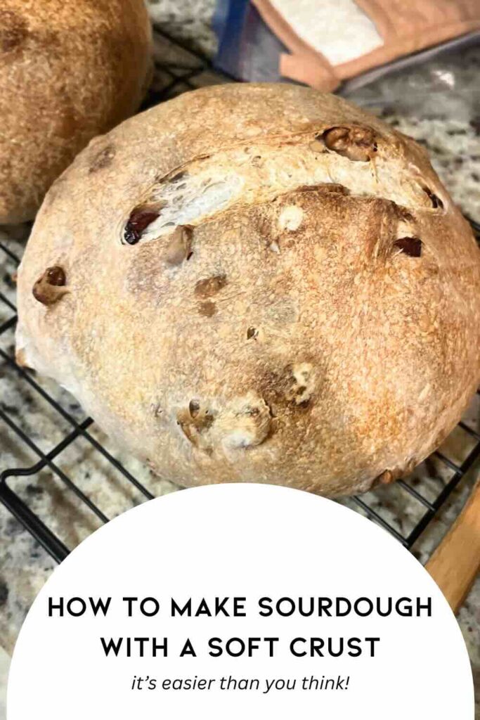 sourdough bread with text in front describing it.