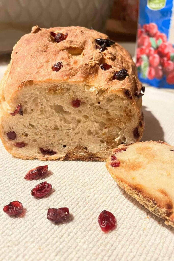 sourdough cranberry orange bread.