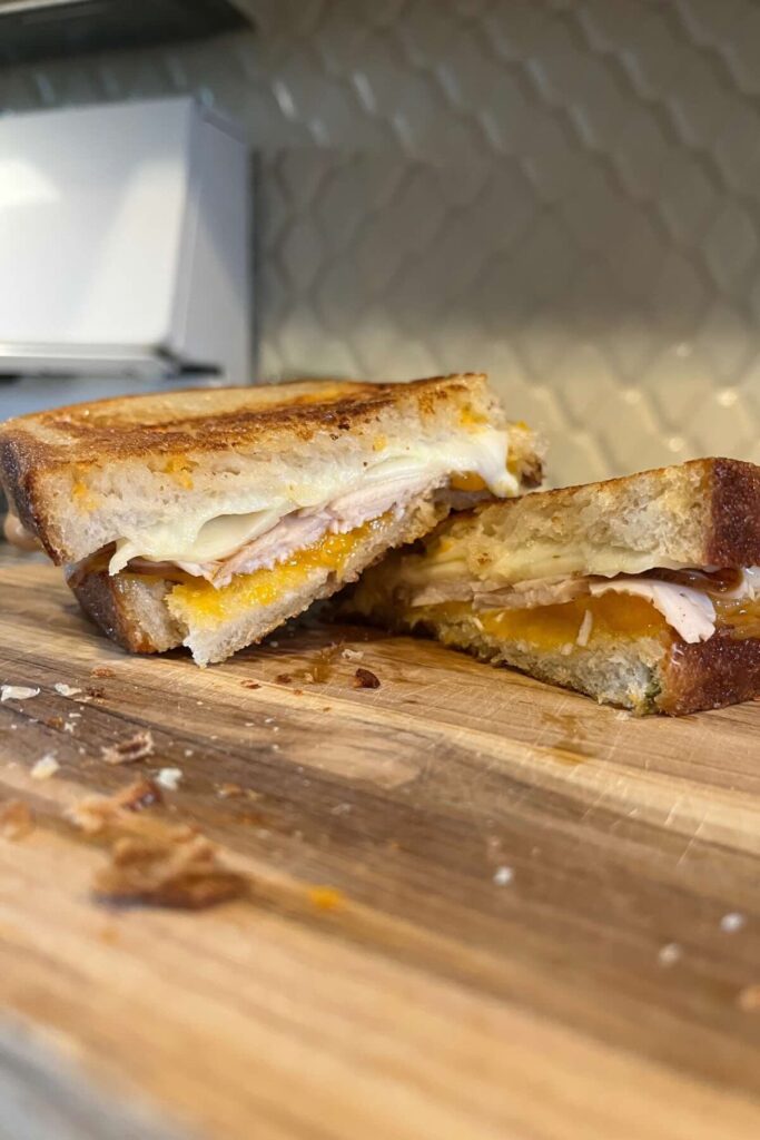 sourdough grilled cheese sandwich.