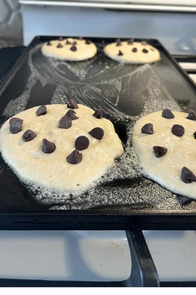 whole wheat chocolate chip pancakes.
