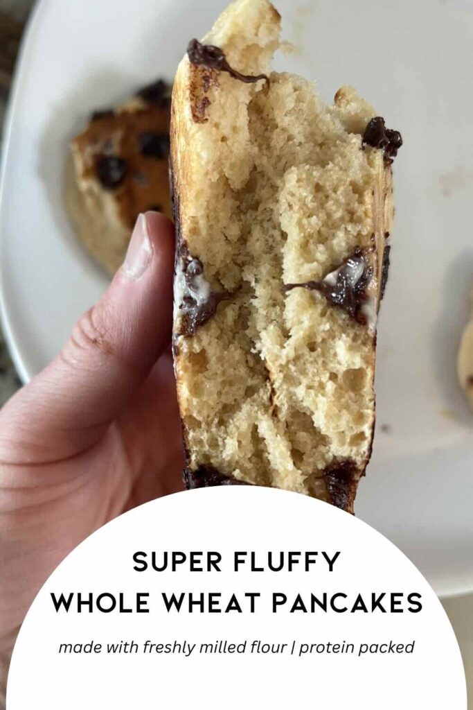 fluffy whole wheat pancakes.