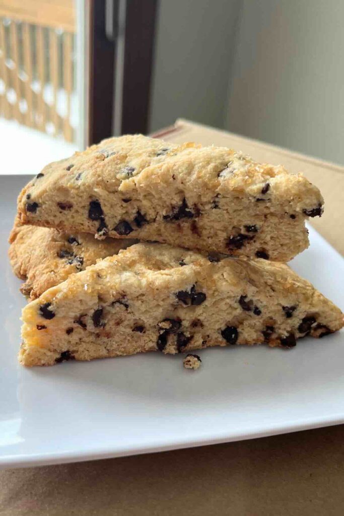 stack of freshly milled flour sourdough scones.