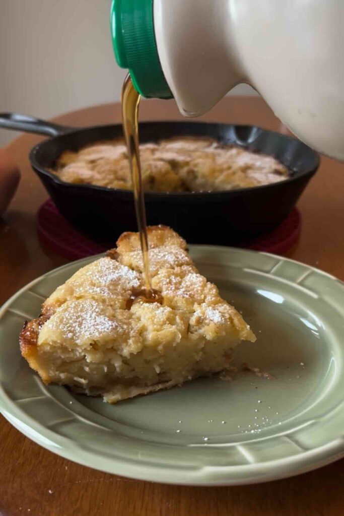 maple syrup on sourdough dutch baby.