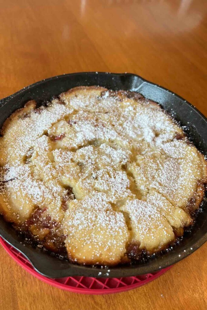 powdered sugar on dutch baby.