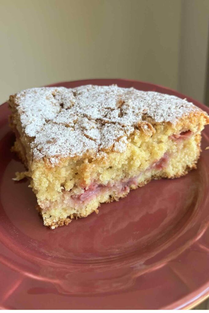 slice of strawberry cake.