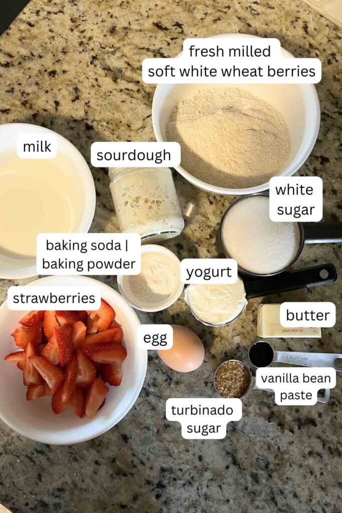 strawberry cake ingredients.