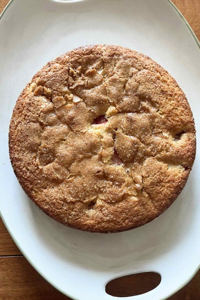 baked whole wheat strawberry cake.