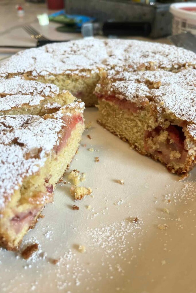 strawberry cake on a plate.